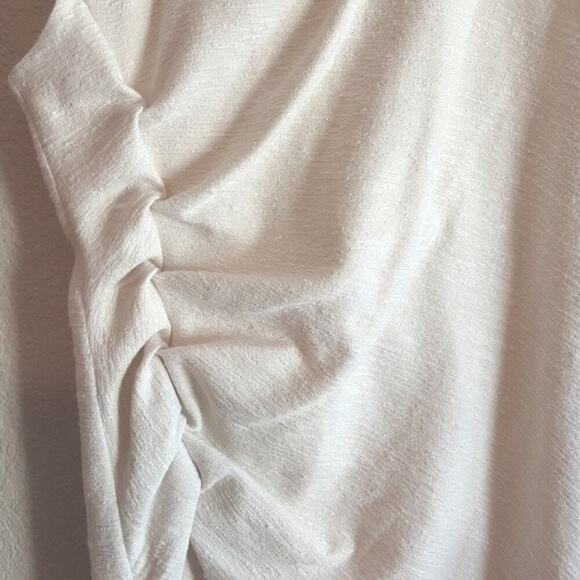 Halston Heritage Bone Tweed Ruched Side Sleeveless Sheath Dress Size L $429 NEW - Picture 3 of 10